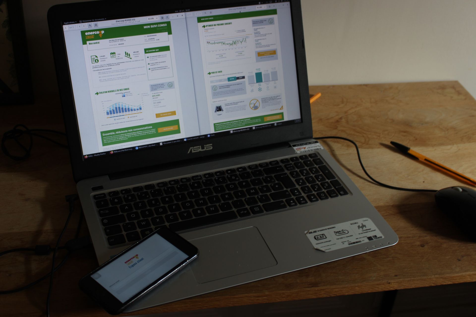 Dashboard for Enercoop consumers to monitor their consumption © Enercoop